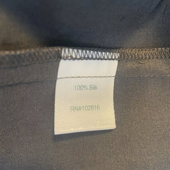 Garnet Hill A Line Mini Skirt Size 8 Gray 100% Silk Pull On Preppy Date Cocktail - Picture 4 of 5